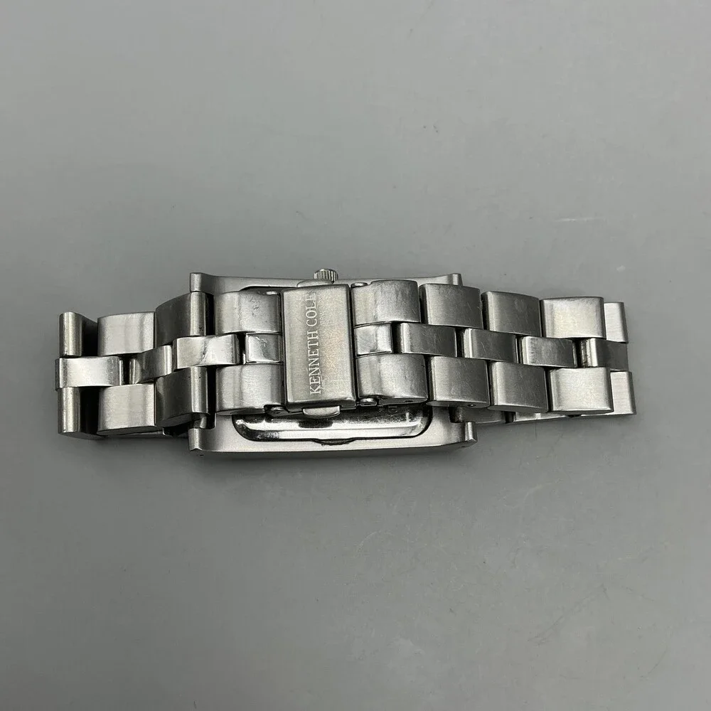 Kenneth Cole KC3227 Women Watch 27mm Silver Tone Stainless Date New Battery 6.5